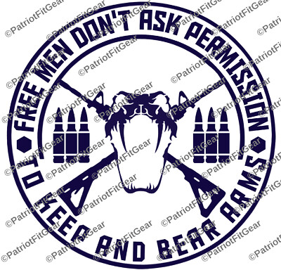 Free Men Dont Ask Permission,Gun Rights,Snake,We The People,Custom Vinyl Decal