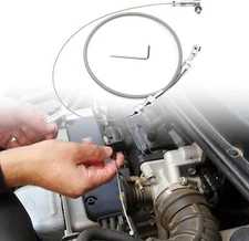 24" THROTTLE CABLE BRAIDED STAINLESS STEEL UNIVERSAL ACCELERATOR For FORD, CHEVY