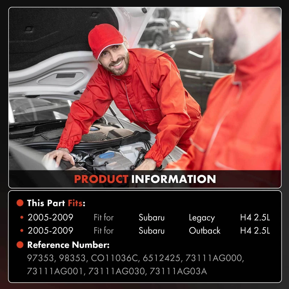 空调压缩机带离合器适用于斯巴鲁 Legacy Outback 2005 - 2009 4-Pulley Groove — 第 2/4 张图片