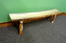 Solid Wood Log Bench~ 5 Foot | Northern Rustic Pine | Amish Made | Free Shipping