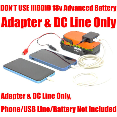 for RIDGID 18V Battery Dual USB Power Souce & DC DIY Output Adapter w/BMS BOARD