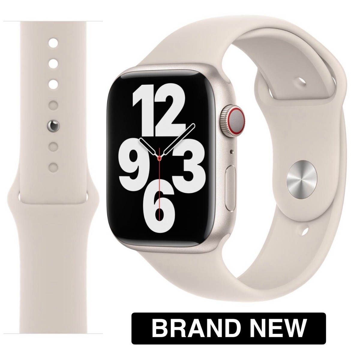 Genuine Apple Watch Sport Band Strap STARLIGHT 42mm 41mm 40mm S/M M/L  NEW