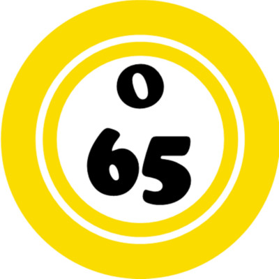 O 65 O65 Bingo Ball - 3 Inch Circle Sticker 3'' x 3'' - Hobby Number Board Lucky