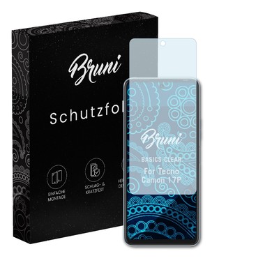 Bruni 2x Folie für Tecno Camon 17P Schutzfolie Displayschutzfolie