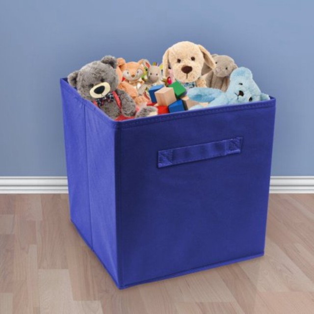 6 pcs 10'' Cube Collapsible Foldable Cloth Fabric Cubby Storage Bin Basket Shelf eBay