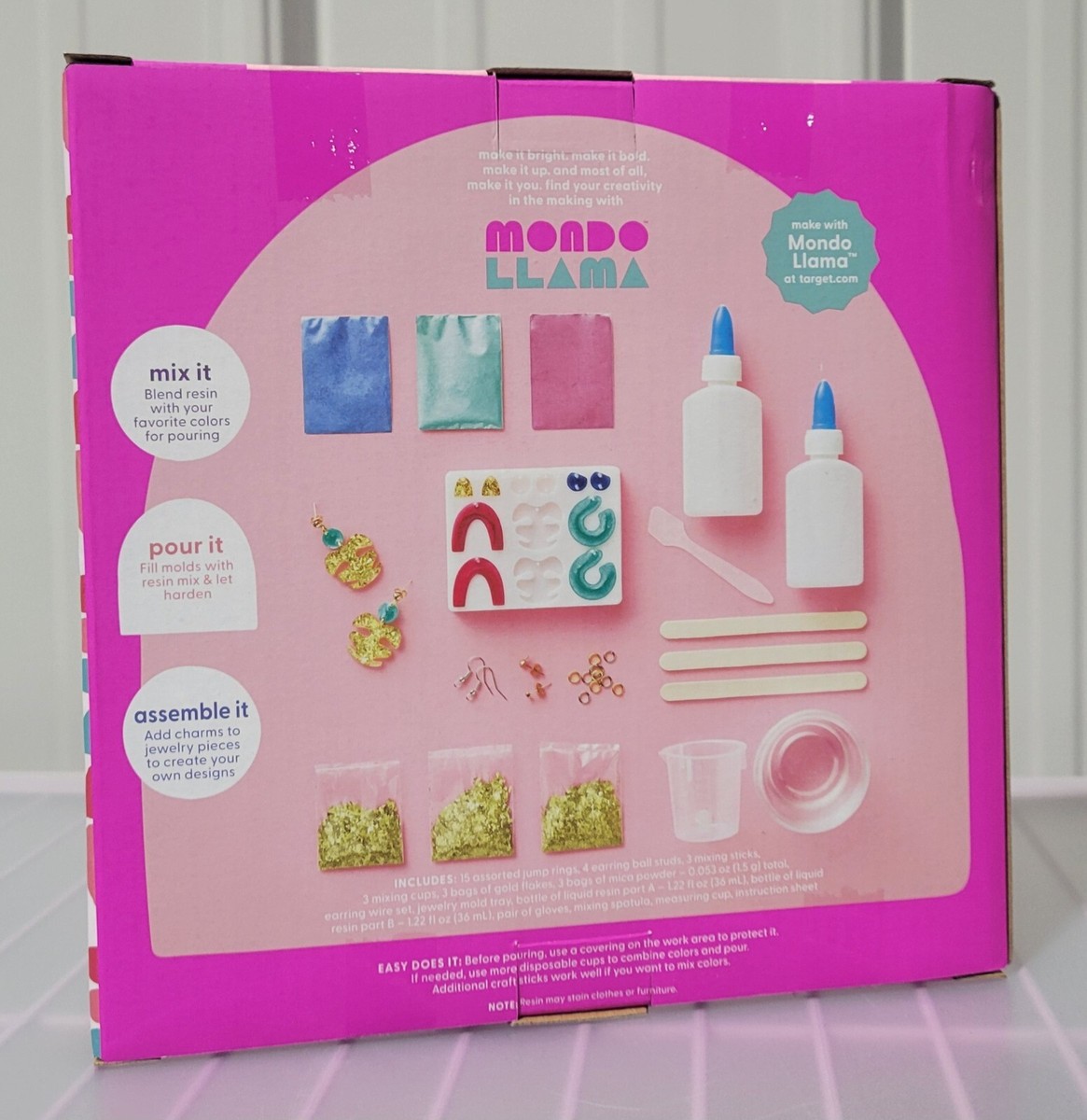 Jewellery Making Target Ring Making Kit Mondo Llama Resin