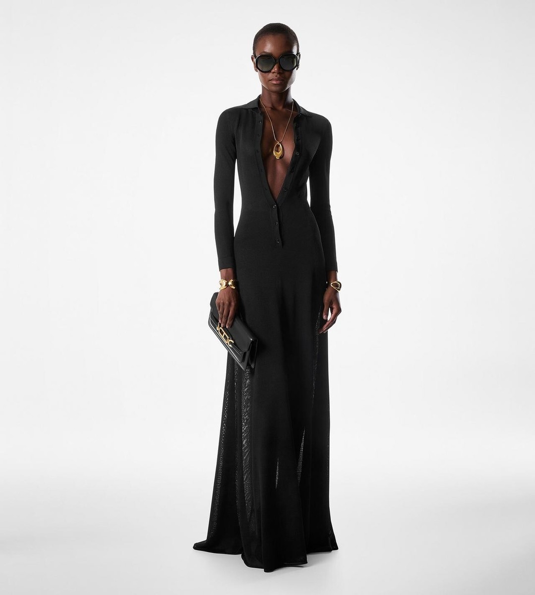 S- Tom Ford SLINKY VISCOSE KNIT POLO EVENING DRESS BNWT RRP