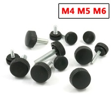 M4 M5 M6 Knurled Thumb Screws Adjustment Knob Bolts Black Plastic Round Head DIY