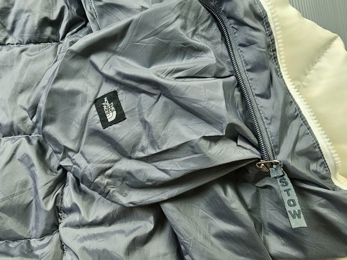 HOT VTG Women's THE NORTH FACE NUPTSE 700 QUILT DUVET DOWN PUFFER WHITE Jacket L - Picture 11 of 19