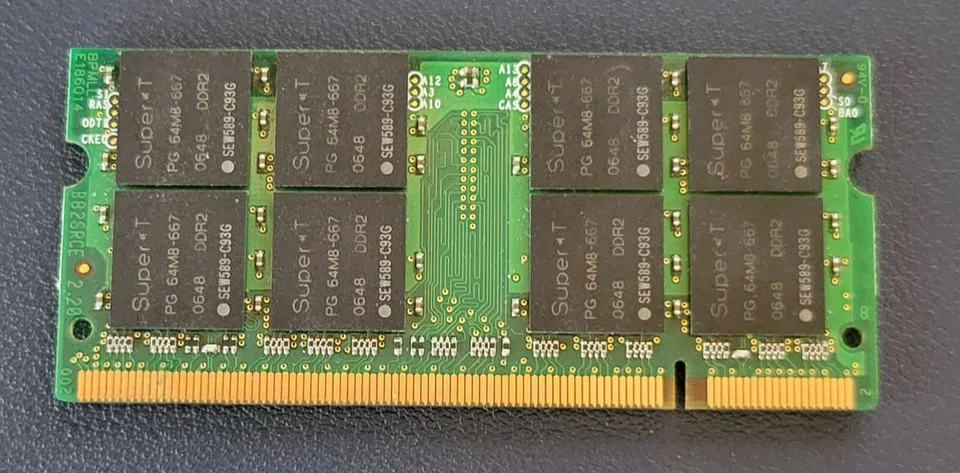 Super Talent 1GB DDR2 PC2-5300 667MHz Laptop SODIMM Memory RAM 200pin Non-ECC - Image 2 of 2