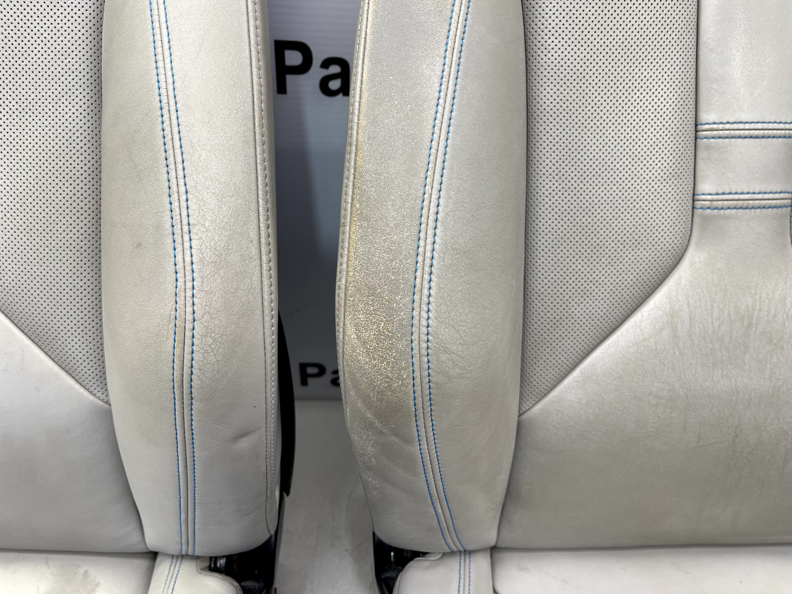 2014-2020 BMW i8 Coupe Front Left & Right Driver Passenger Gray Leather Seats