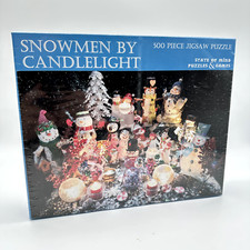 Snowmen By Candlelight 500-Piece Christmas Holiday Jigsaw Puzzle NEW