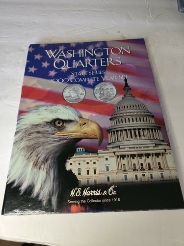 Washington Quarters State Series 2000 Set Coin Folder Book H. E. Harris New