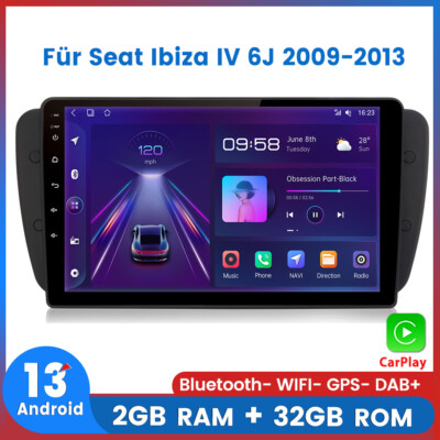 Carplay Autoradio Android13 Für Seat Ibiza IV 6J 2009-2013 GPS NAVI BT DSP DAB+