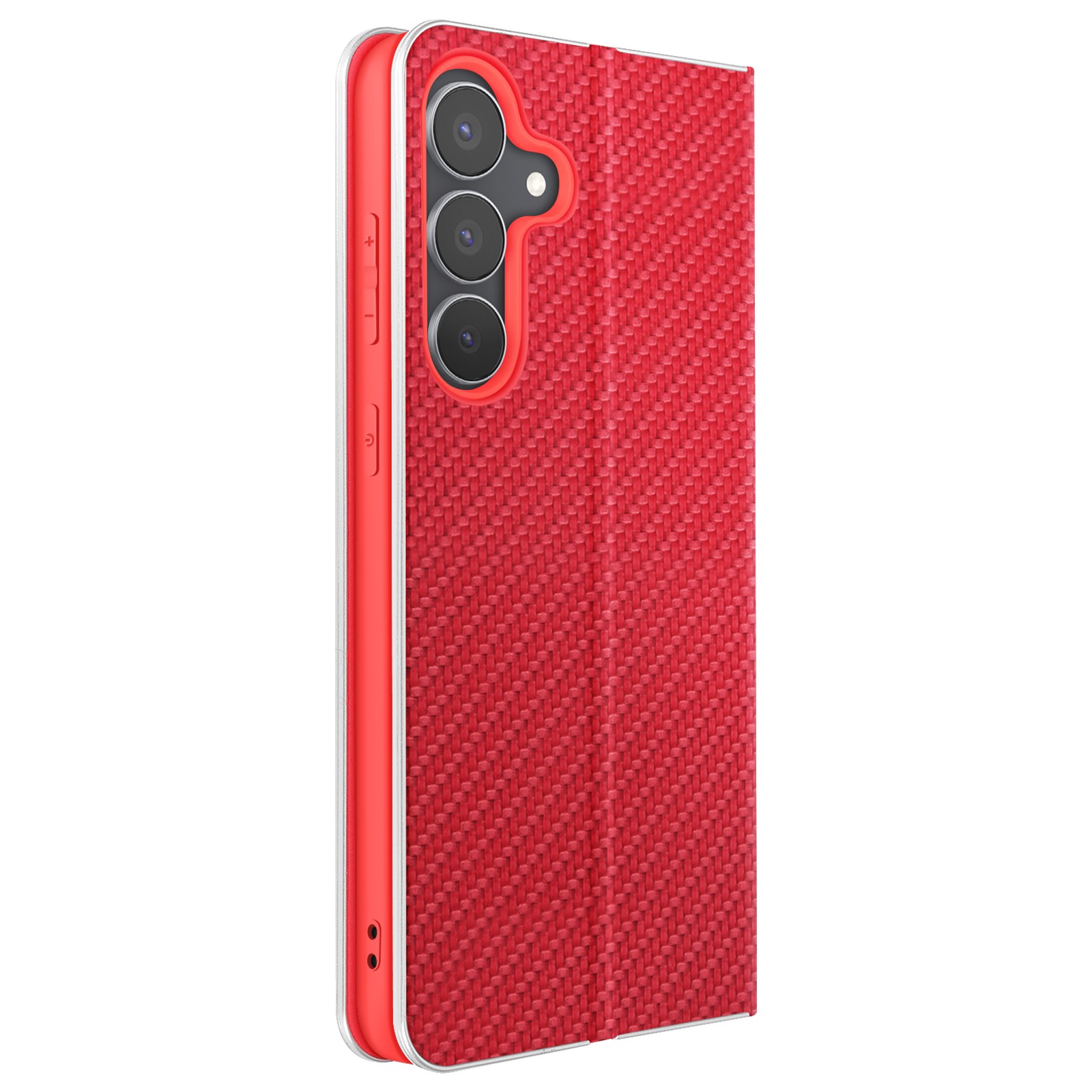 Étui portefeuille Galaxy S25 FE rouge idéal pour les trajets quotidiens