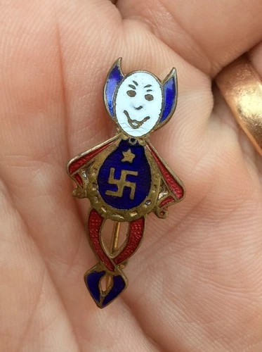 British Pre-WW2 National Savings Imp Gilt And Enamel Badge military army