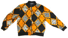 Allover Print Vintage 80's Jacket ZEBRA CHEETAH BAROQUE Satin Bomber Zipper Glam