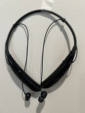 LG Black Neckband Bluetooth Headset with Built-in Microphone Double Earpieces