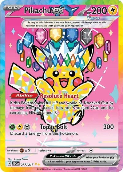 Pikachu ex - 277/217 - Ascended Heroes Near Mint Pokemon TCG | eBay