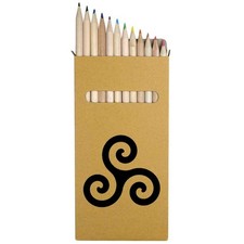 12 x 'Triskelion Symbol' Long 178mm Coloured Pencils / Pencil Set PE00072477 