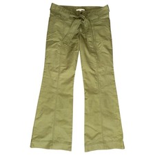 Nanette Lepore Vintage Women  s Size 4 Olive Army Green Belted Flared Pants
