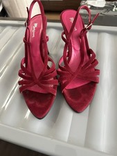 Monsoon Dark Pink Suede Strappy Sandals Size 6