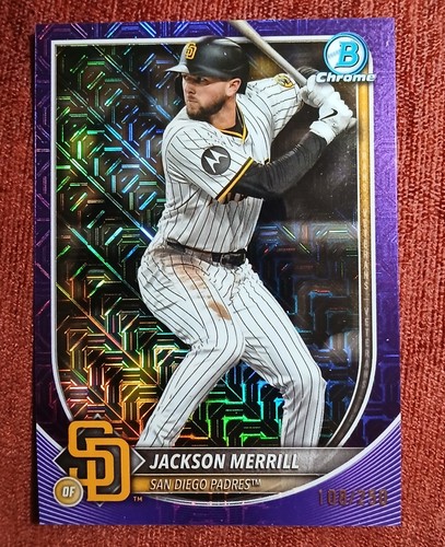 2025 Bowman Chrome Mojo Purple #38 Jackson Merrill 108/250 - Bild 1 von 2