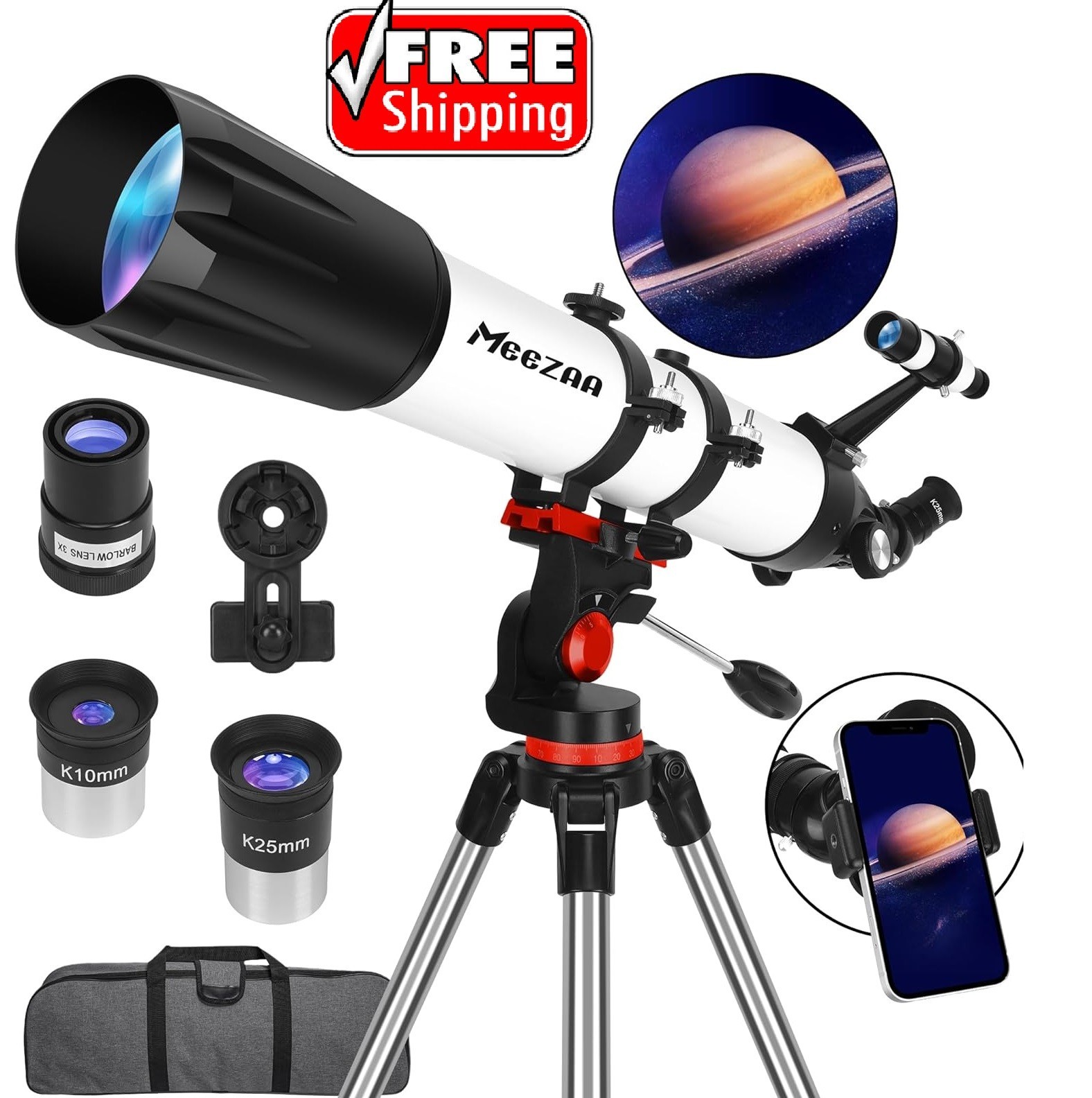 ✅ Telescope For Adults High Powered Professional, 90Mm Aperture 800M Refractor