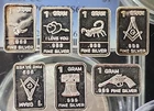7 Silver Bars 1 gram Pure .999 Fine Solid 5GN Bars Bullion Precious Metals #7