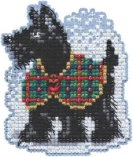 MILL HILL Winter Holiday Christmas ORNAMENT Bead Cross Stitch Kit SCOTTIE Dog