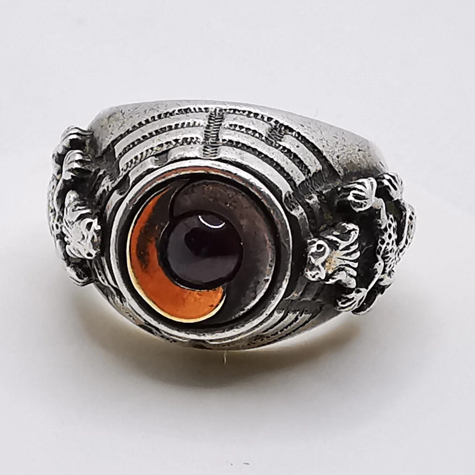 Giftring der deutschen Wehrmacht 1930/40er Jahre  "Ich atme tief ..."835 Silber - Bild 2 von 4