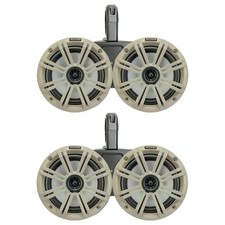 Kicker 6.5" 195W Marine White Speakers w/Black Dual Speaker Pods Qty 4 
