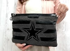 JIMMY CHOO STUDDED LEATHER CLUTCH - EUC