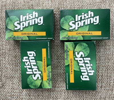 4 Irish Spring NEW OLD STOCK ORIGINAL formula NO FLAX SEED Deodorant Soap Bars