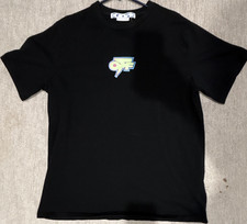 Off-White Mens Black Graphic Logo Short Sleev...