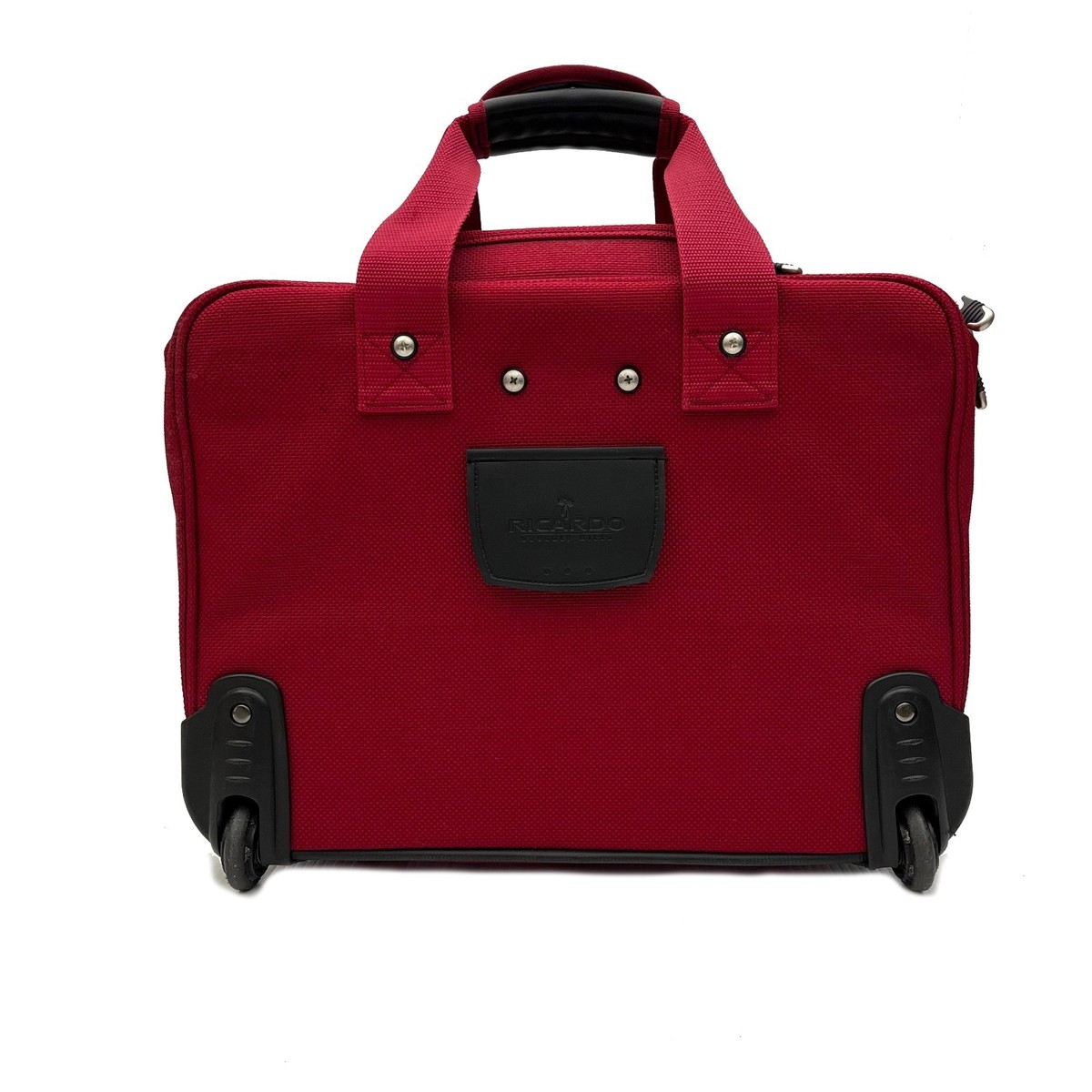 Vintage Ricardo Beverly Hills Santa Cruz Red Luggage Wheeled Tote