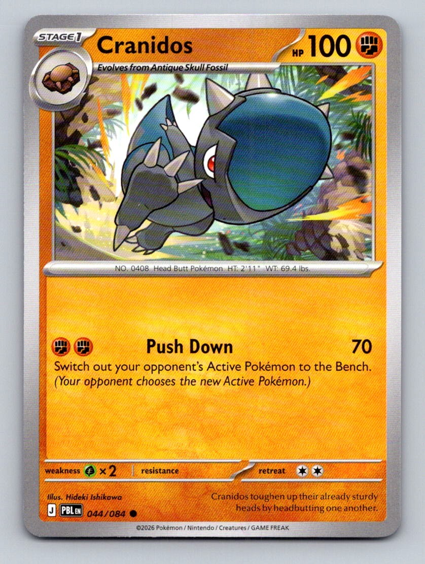 Cranidos 044/084 Common Pitch Black Pokemon Near Mint