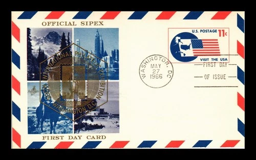 US FIRST DAY CARD VISIT THE USA 11C AIR MAIL SIPEX WASHINGTON DC