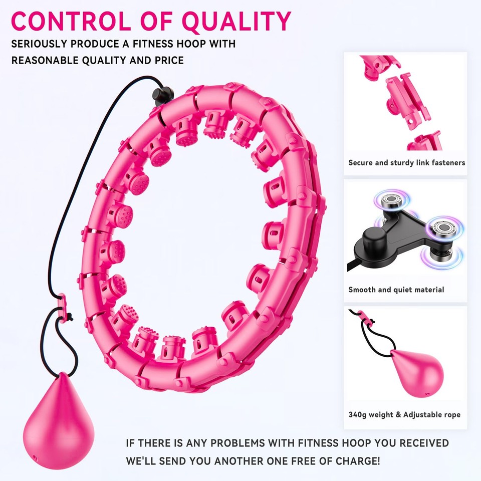 Infinity Weighted Hoop with 32 Links62 Inch,Weighted Hula Hoop for ...