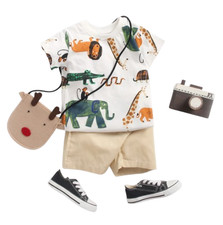 Cartoon Boys Clothing Sets Summer Short Sleeve Cotton Baby Tops Baby Shorts