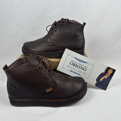 Obiono ''BEST'' Handmade Retro Leather Boots - Brown - Women's Size 42 (US 11)
