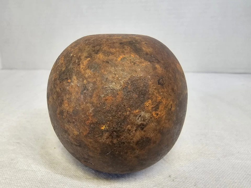Antigua bola de cañón posible guerra civil de aproximadamente 2,75 pulgadas de diámetro Lote de 3,6 libras #2227 Foto 2 de 4