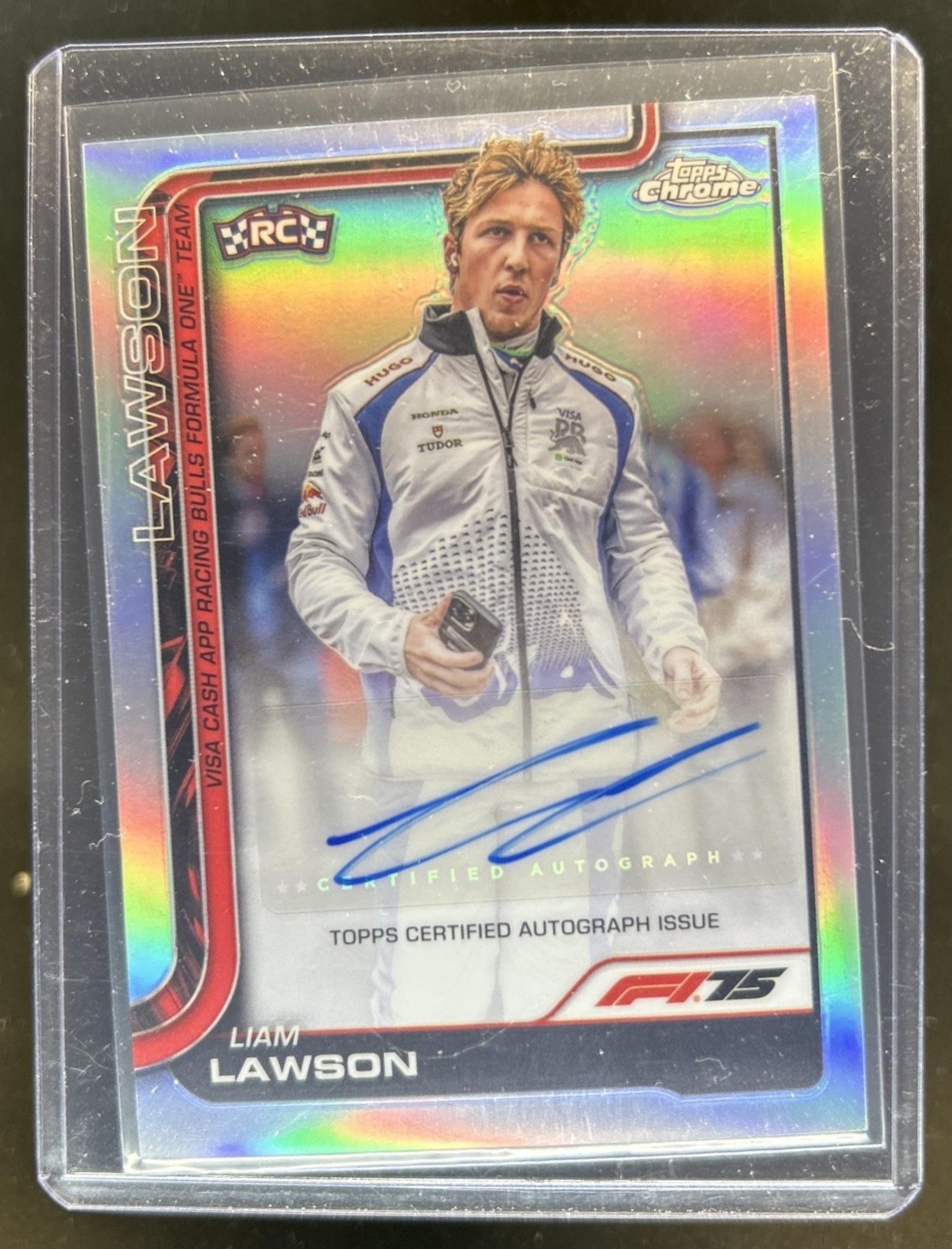 2025 Topps Chrome F1 Liam Lawson Auto Rookie RC #CAC-LAW