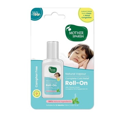 Mother Sparsh Natural Vapour Complete Cold Relief Roll-On for Babys - 15ml