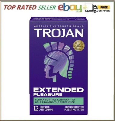 TROJAN EXTENDED PLEASURE Climax Control Extended Pleasure Condoms, 12 Count