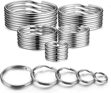 Key Rings Stainless Steel Assortment Heavy Duty Split Key Ring Loops in Small...