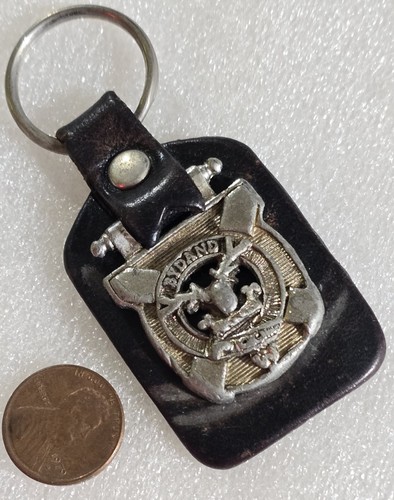 Vintage Real Leather Made In Scotland Metal Bydand Moose Key Chain Fob - Picture 5 of 7