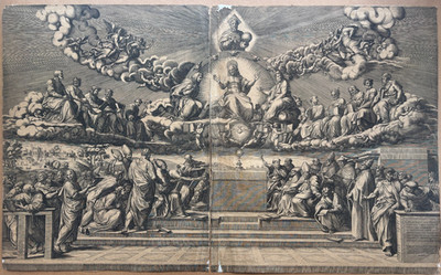 GIORGIO GHISI / RAPHAEL ''The Sacrament'' from Vatican LARGE Engraving 1552
