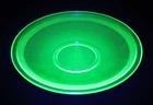 Uranium Glass Green Vintage LE Smith Homestead Indented Saucer UV GLOWY GLASS