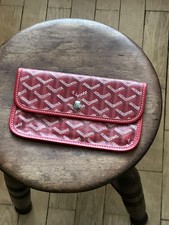 GOYARD PVC Pouch for St. Louis Red cream lining. Clip for keys. Snap closing